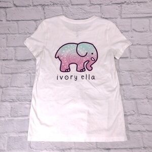 💰Bundle 3/$30 Ivory Ella Soft Cotton T-shirt Size Small White graphic Logo